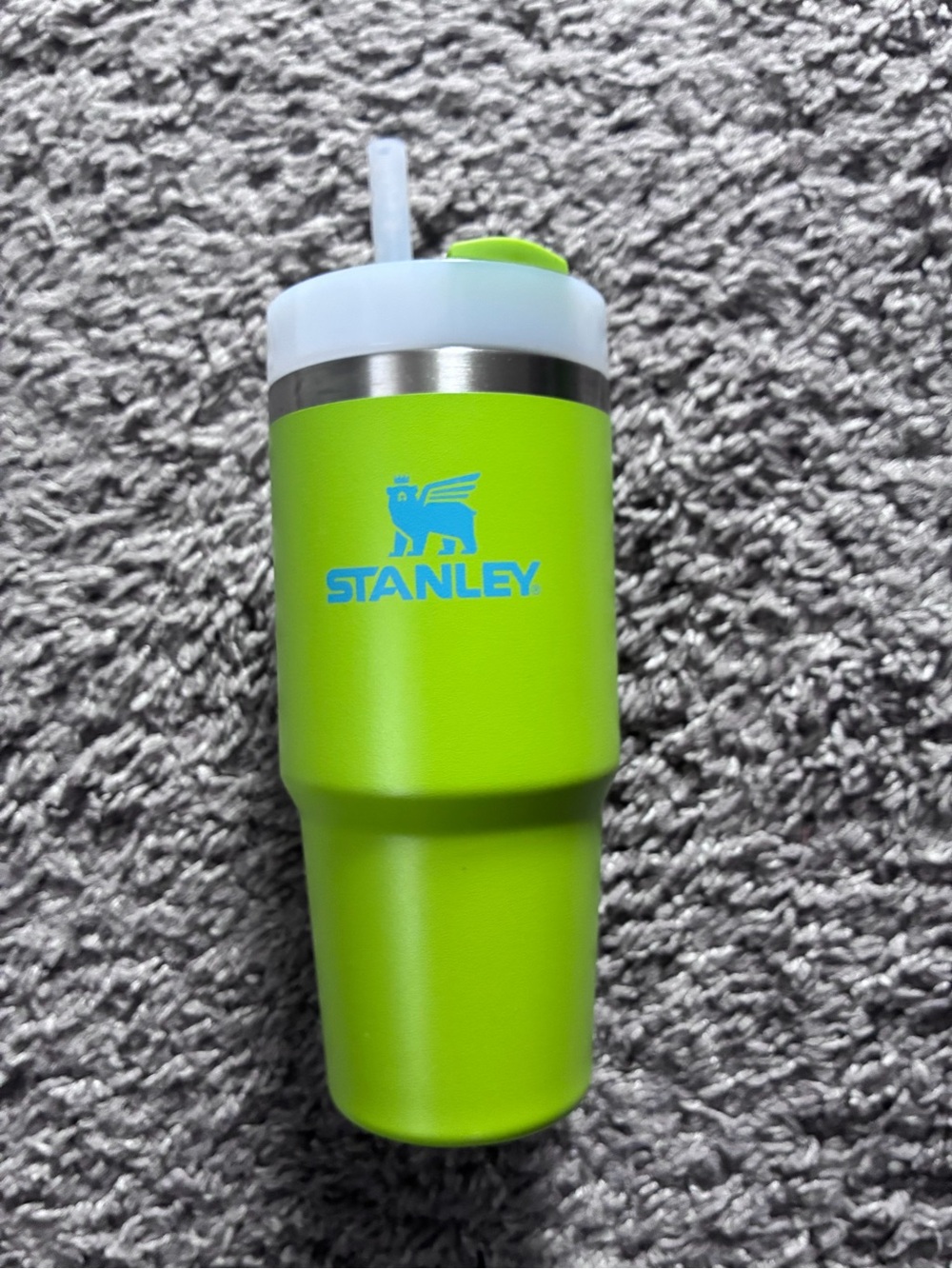 Stanley Lime Green Insulated Travel Tumbler with Straw 14oz